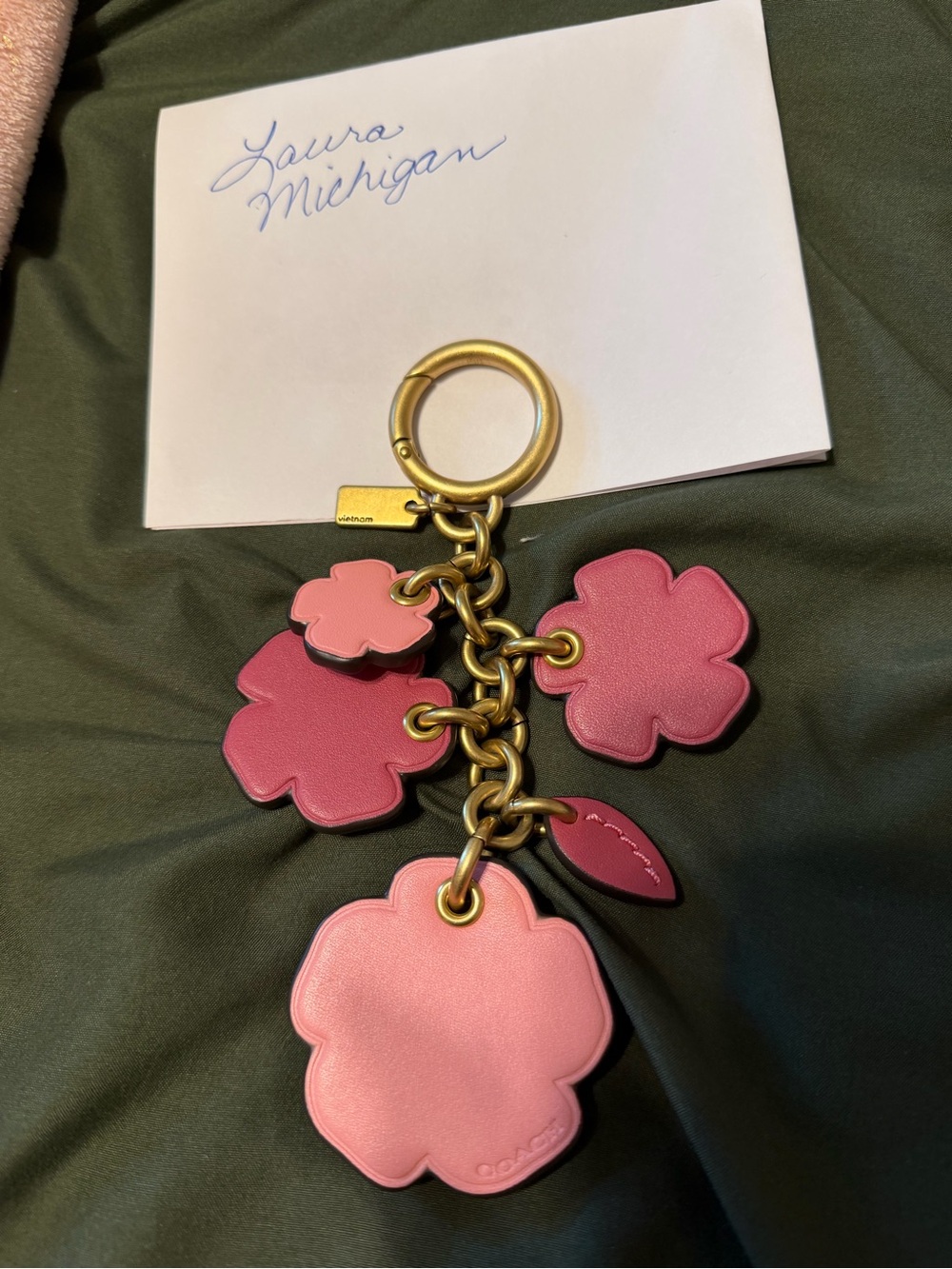 Coach Pink Tearose Bag Charm - Picture 4 of 5